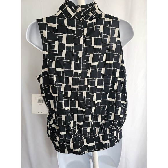 Id|entity Blouse Lord & Taylor Silk Black Blouse Size 8 - Picture 5 of 9